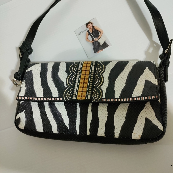 BRIGHTON AFRICA STORIES TARINA ZEBRA PRINT SNAKE EMBOSSED CELL PHONE HAN… - Picture 3 of 12